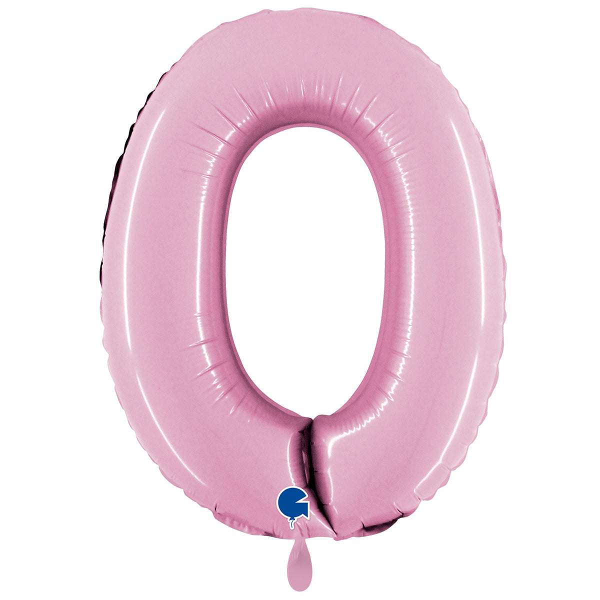 1 Ballon XXL - Cijfer 0 - Pastelroze