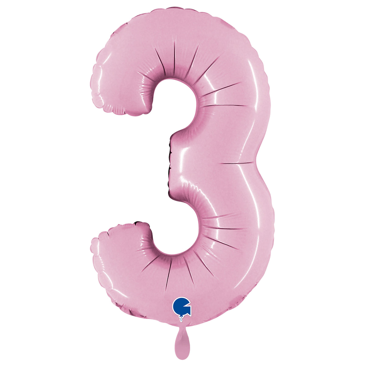 1 Ballon XXL - Nummer 3 - Pastelroze