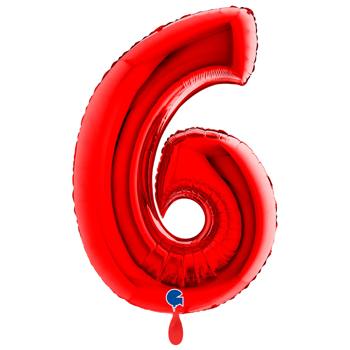 1 Ballon XXL - Cijfer 6 - Rood