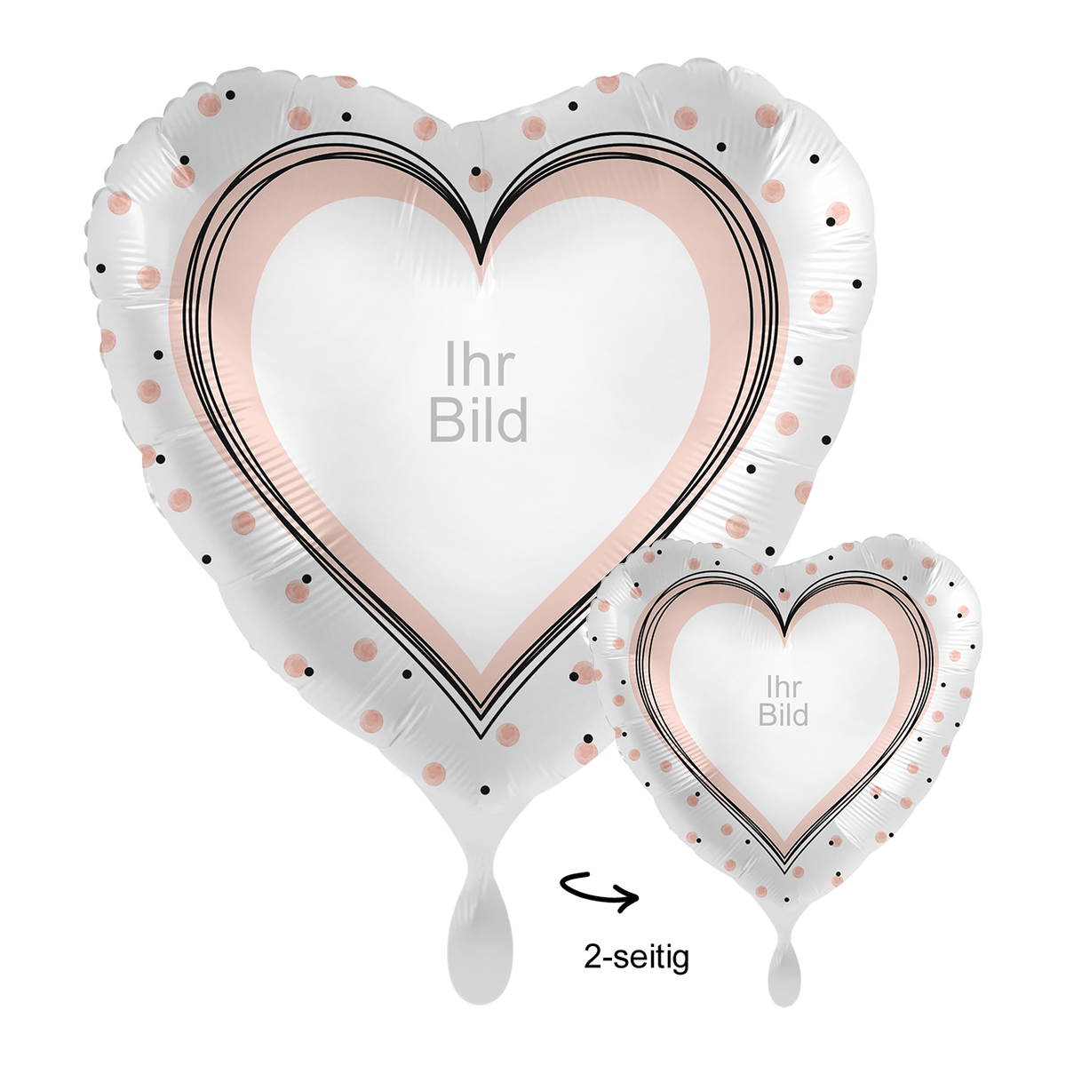 1 Ballon mit Foto - Glossy Heart