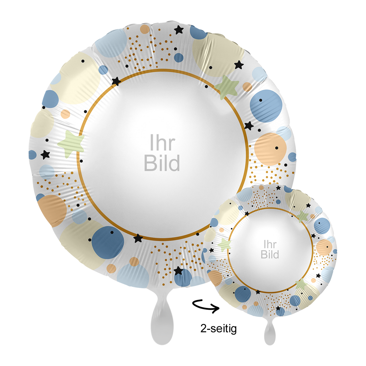 1 Ballon mit Foto - Pastel Stars