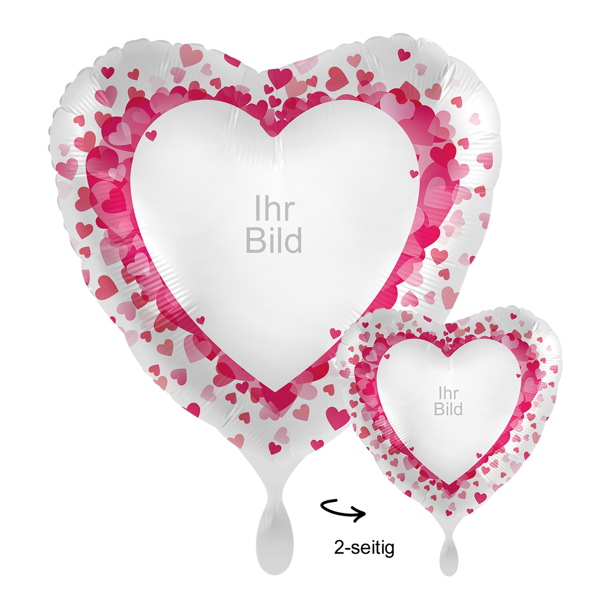 1 Ballon mit Foto - Pink Hearts