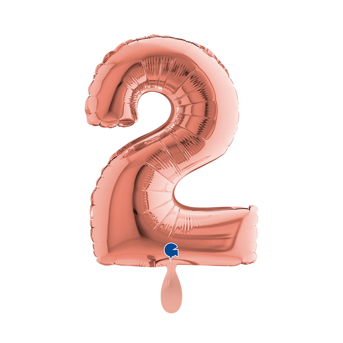1 Ballon XS - Zahl 2 - Roségold