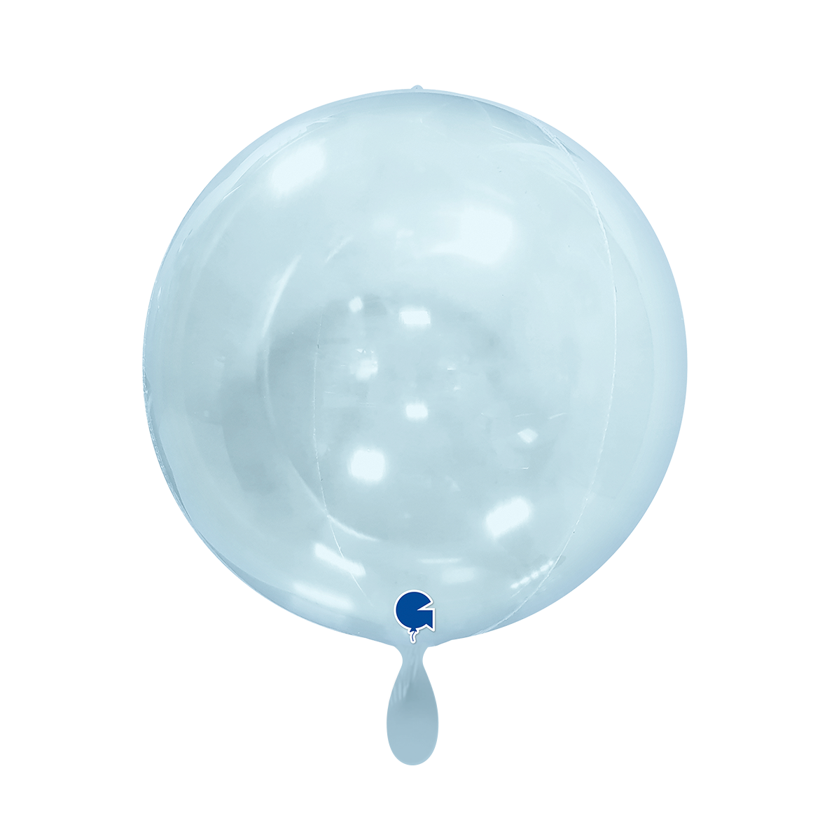 1 Ballon 4D - Globe - Transparant Blauw