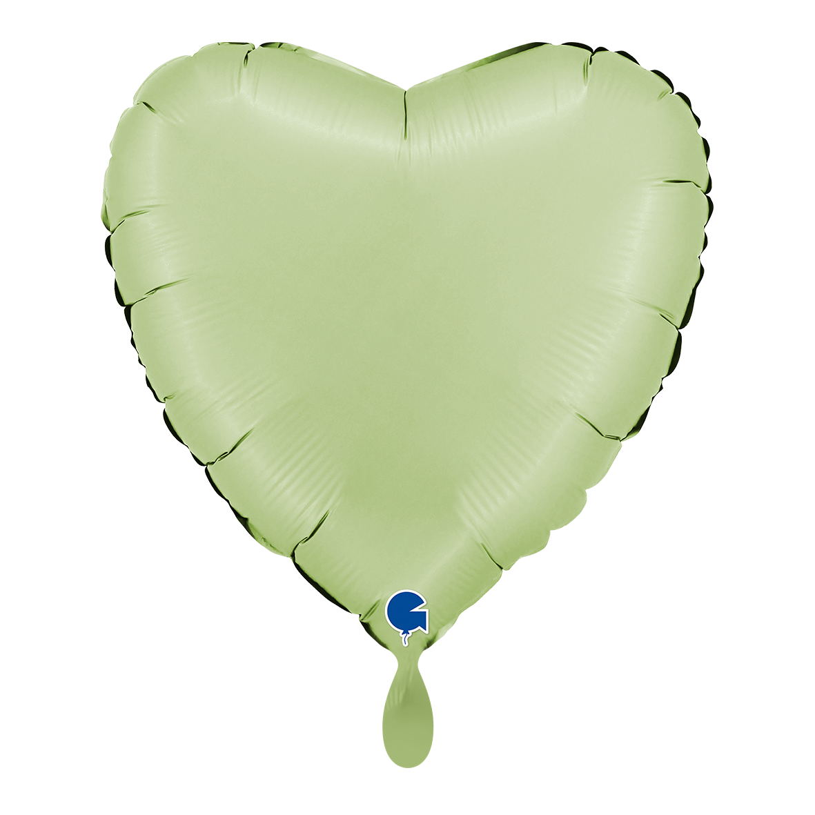 1 Ballon - Hart - Satijn Olijfgroen
