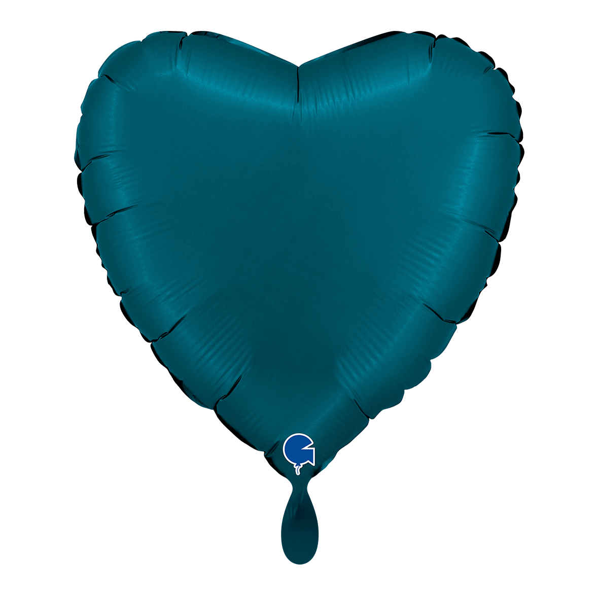 1 Ballon - Hart - Satijn Petrolblauw