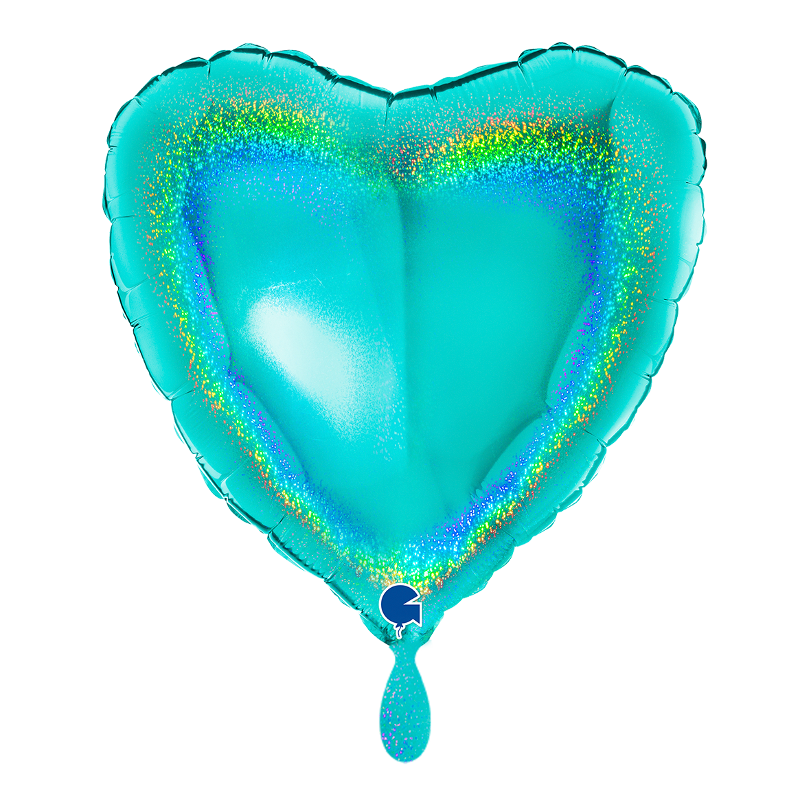 1 Ballon - Hart - Holografisch glinsterend Tiffany