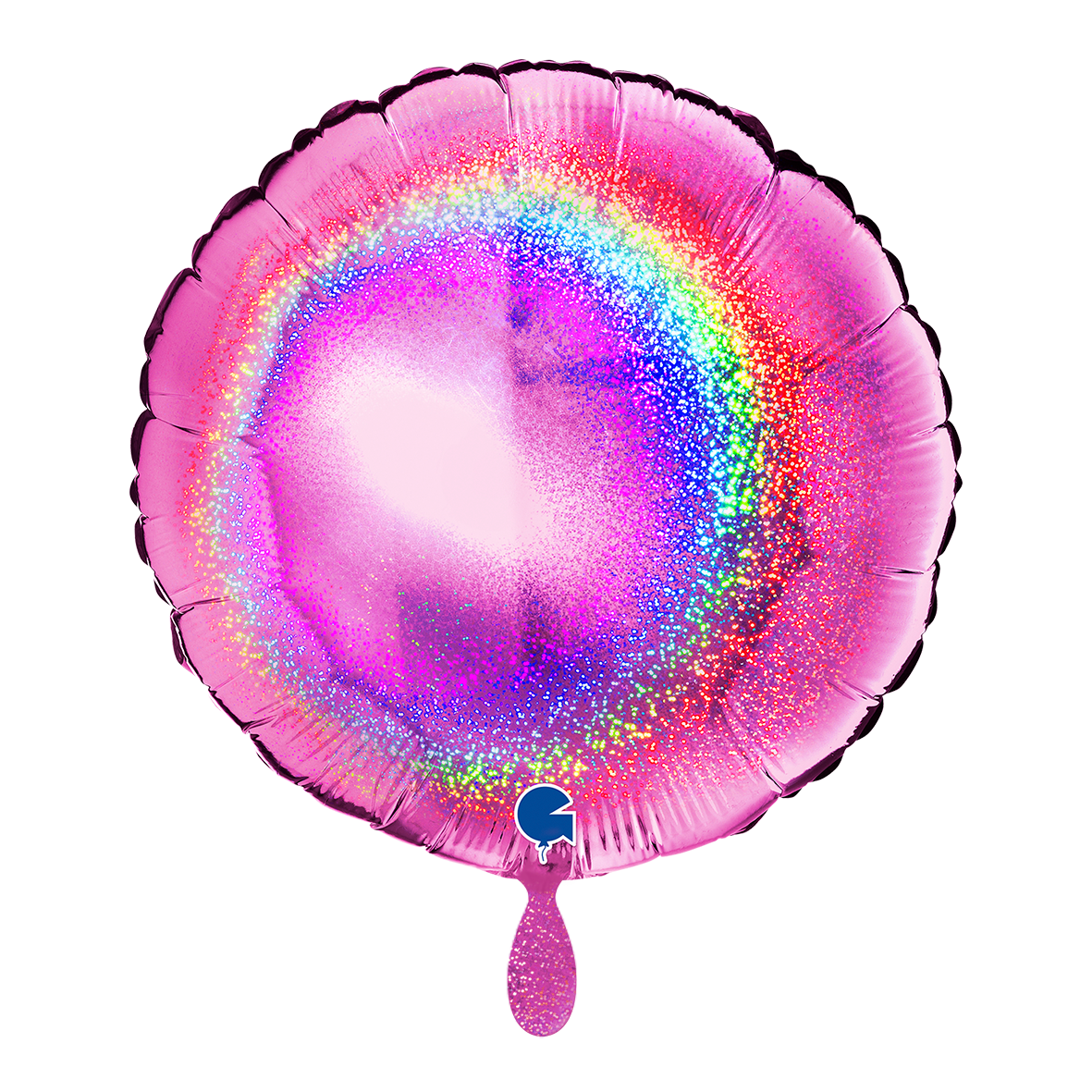1 Ballon - Rond - Glitter holografisch fuchsia
