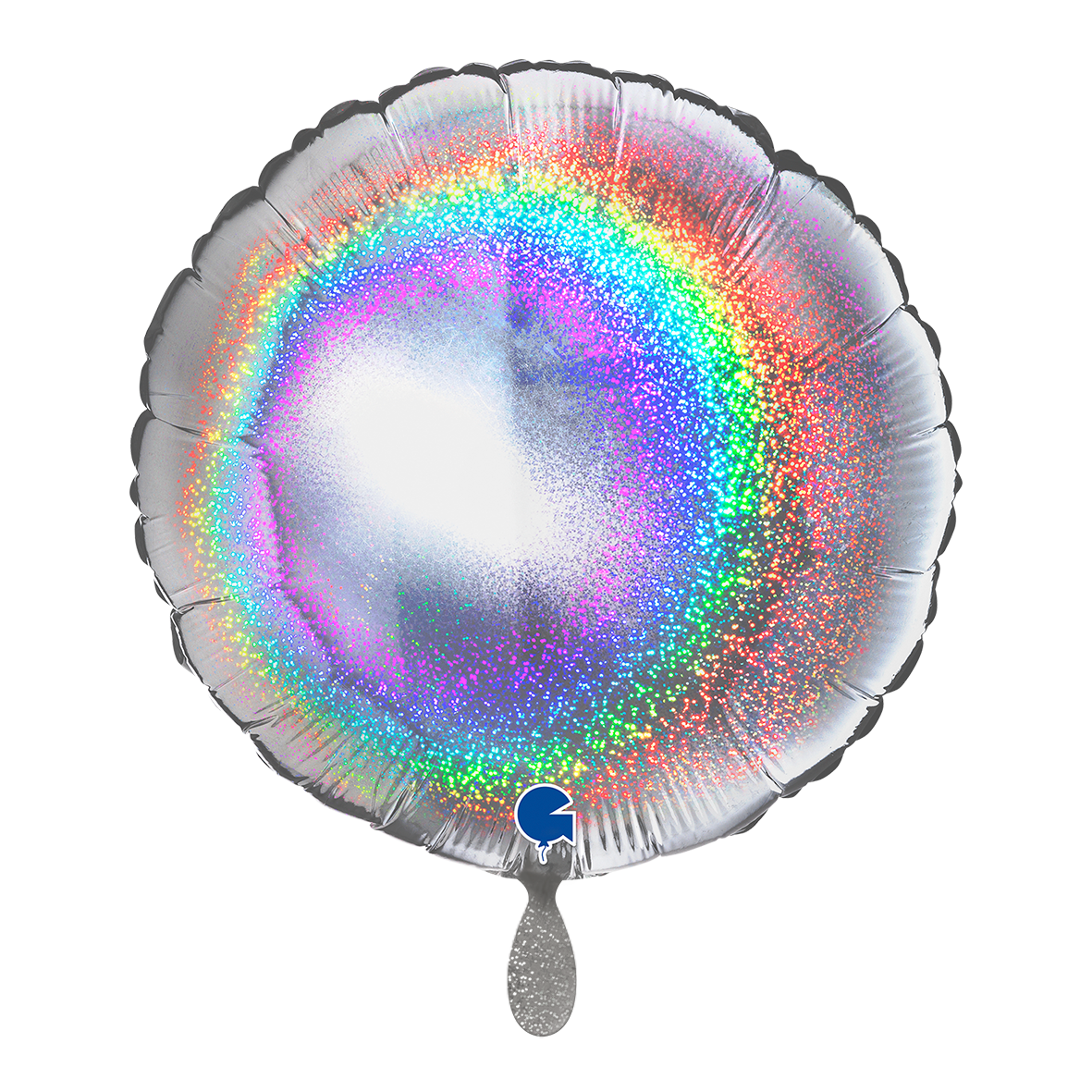 1 Ballon - Rond - Glitter Holografisch Zilver
