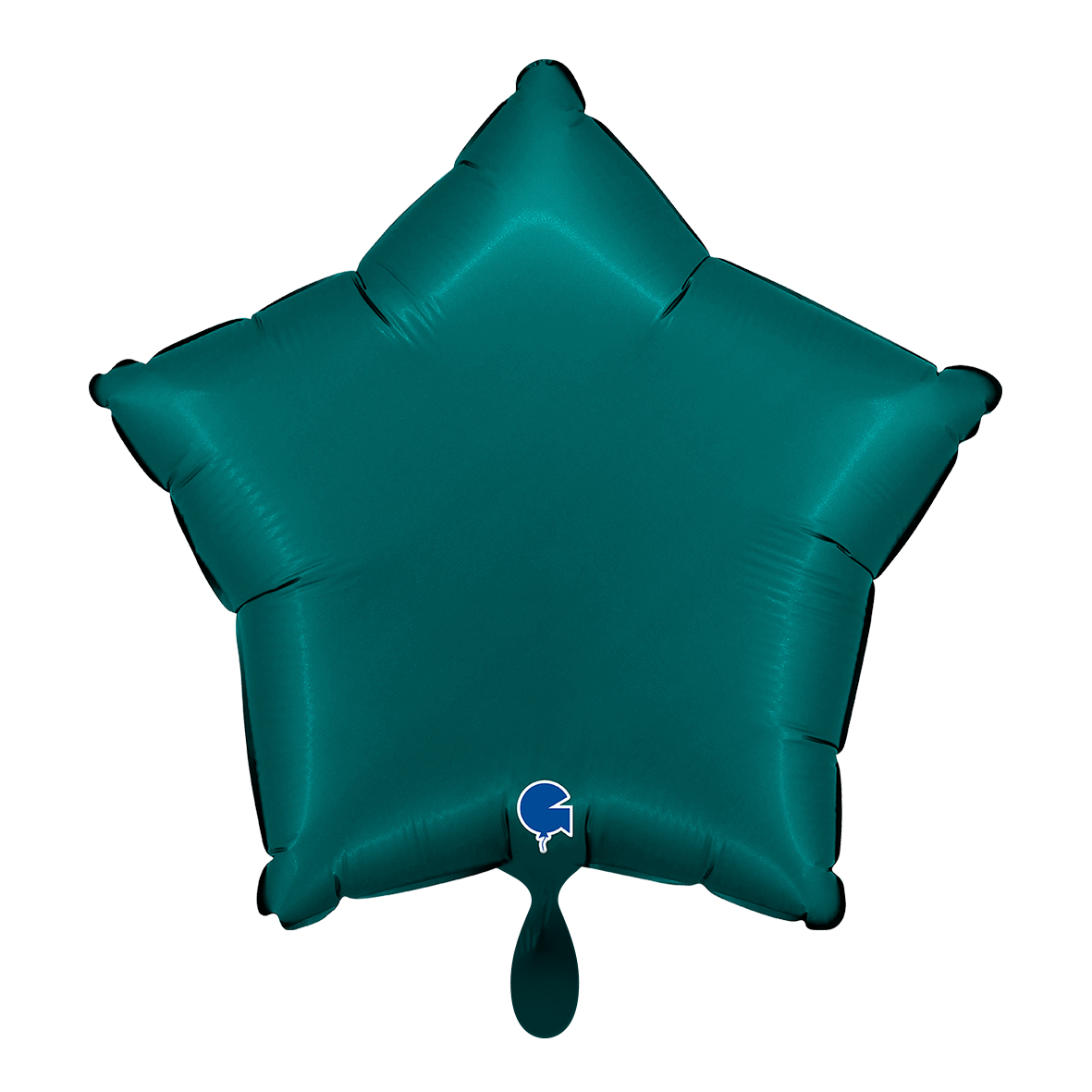 1 Ballon - Stern - Satin Smaragdgrün