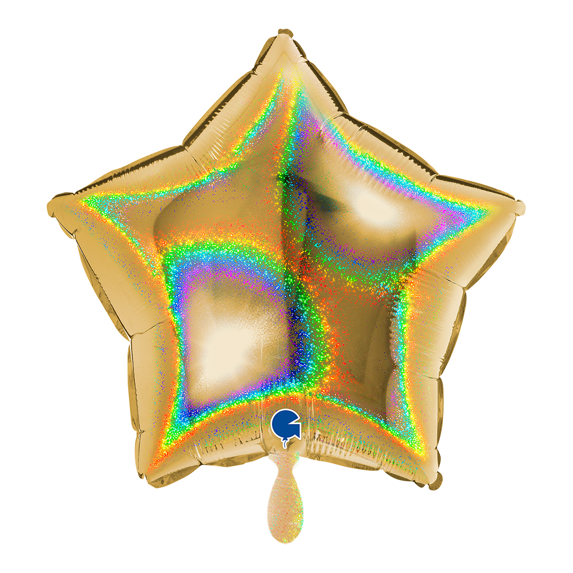 1 Ballon - Ster - Glitter Holografisch Goud
