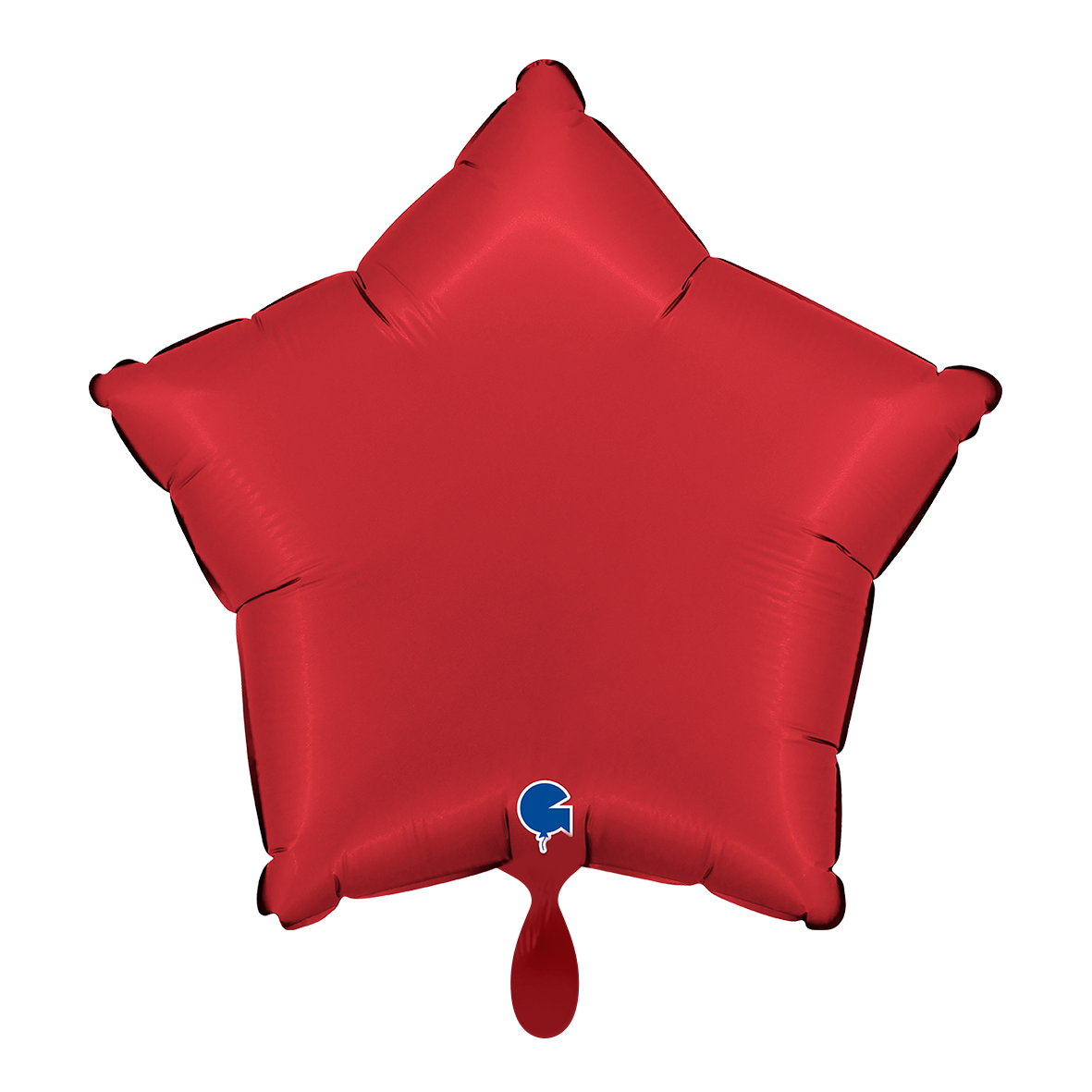 1 Ballon - Ster - Satijn Robijnrood