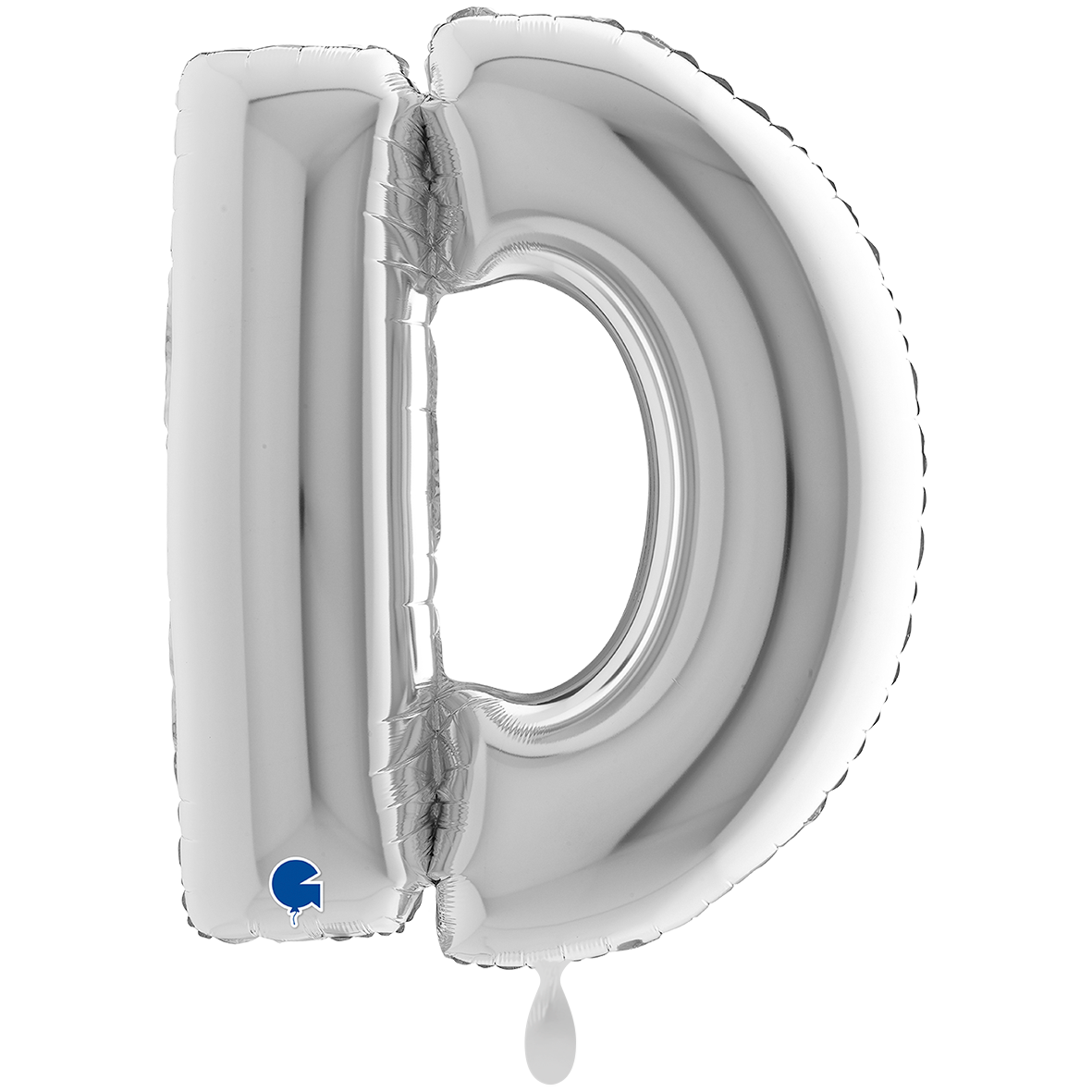 1 Ballon XXL - Letter D - Zilver
