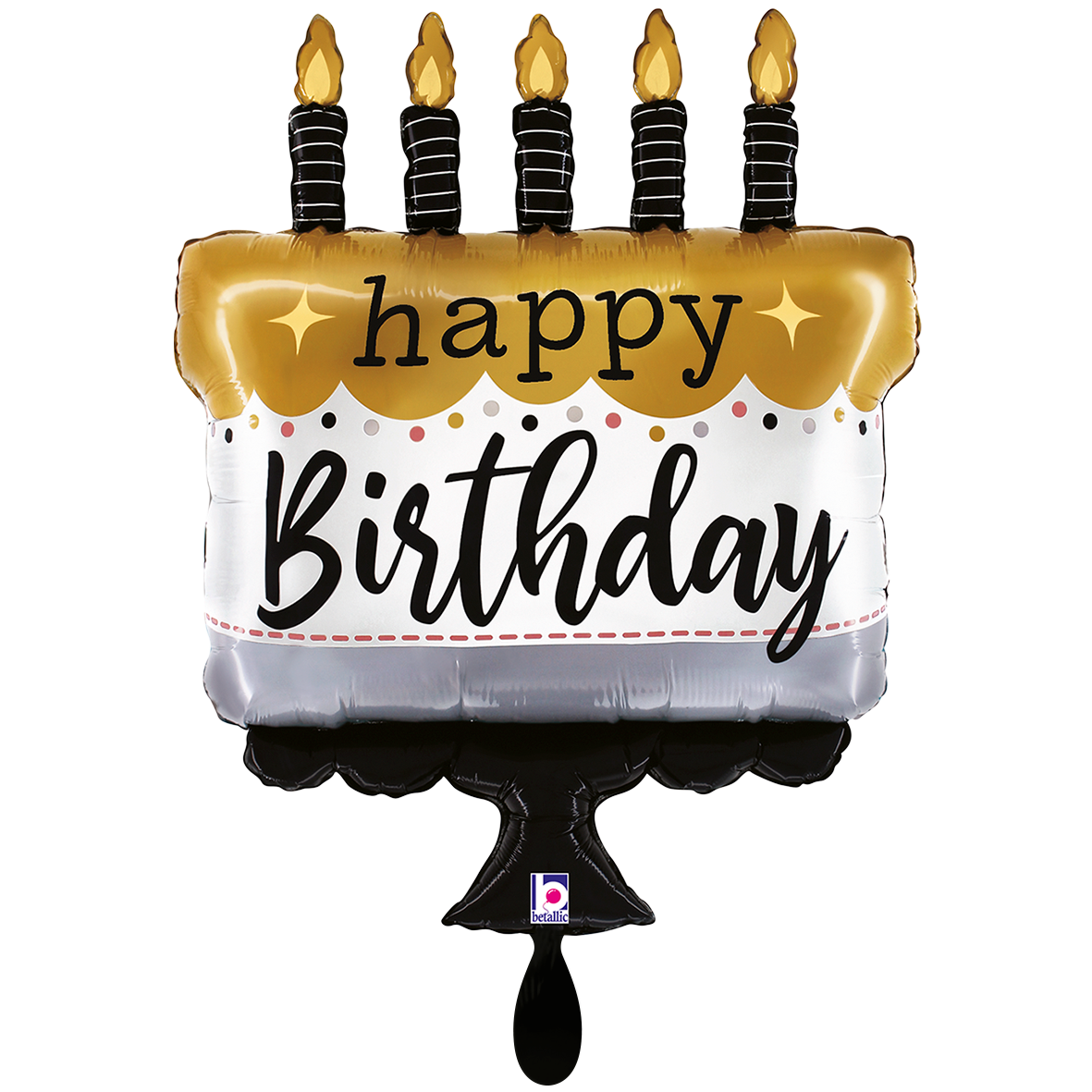 1 ballon XXL - Satijn Metallic BDay Cake