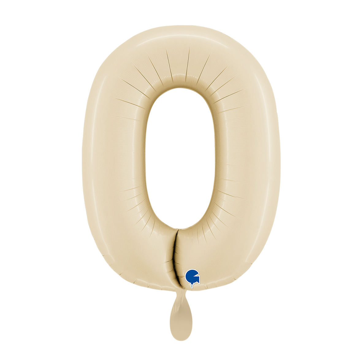 1 Ballon XL - Zahl 0 - Satin Creme