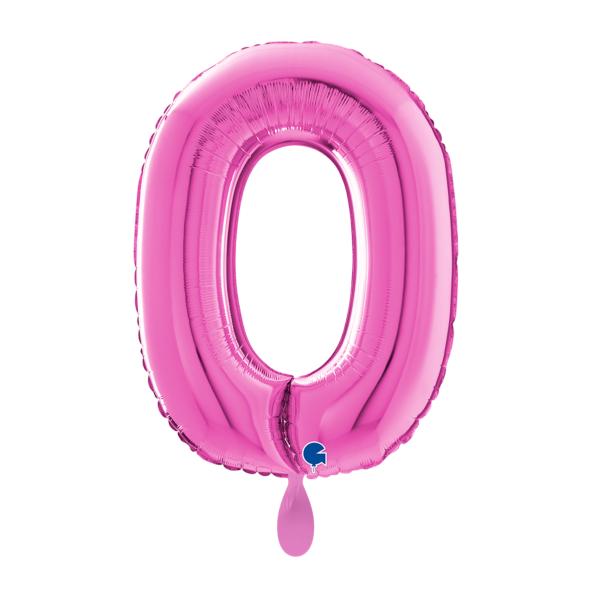 1 Ballon XL - Cijfer 0 - Fuxia