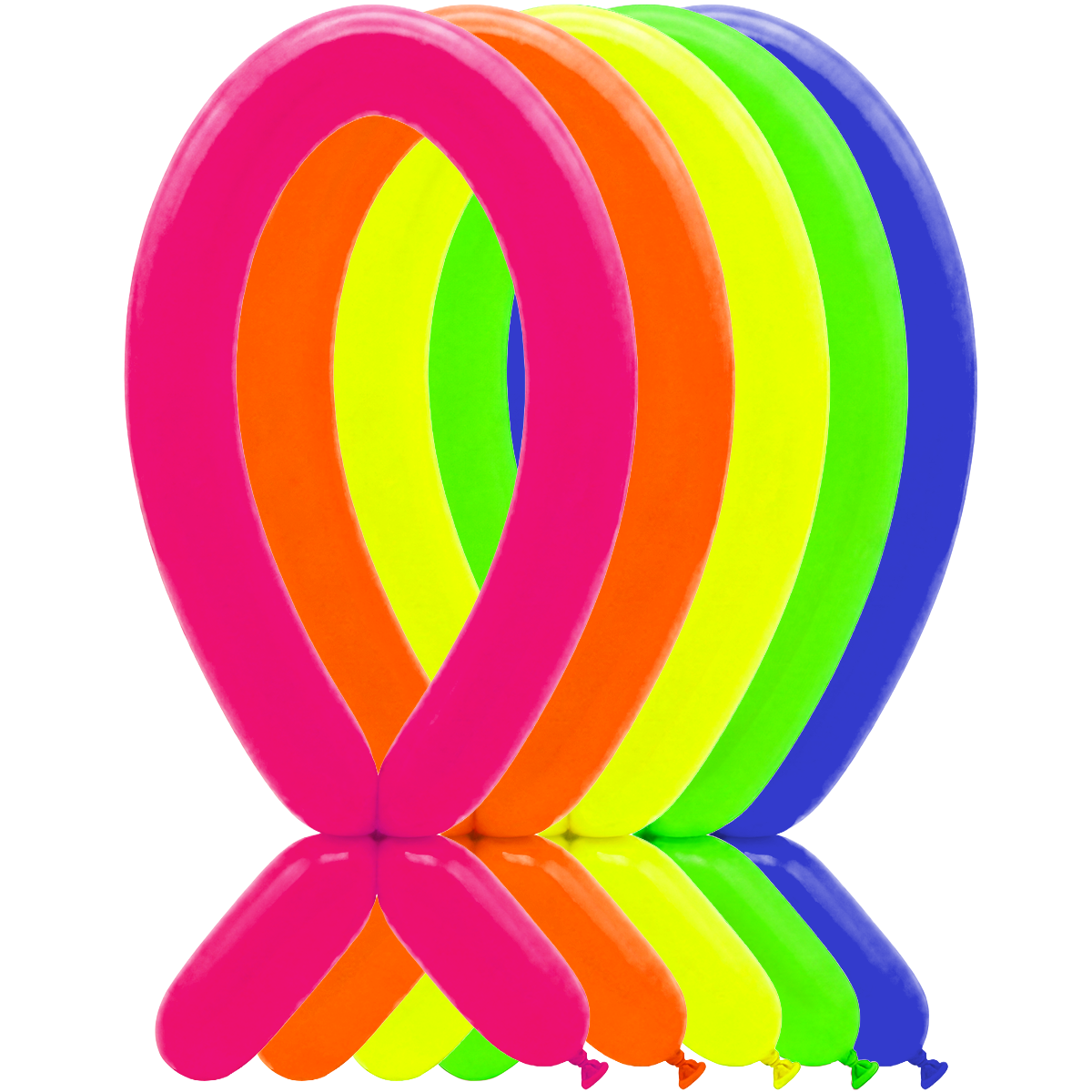 100 Modelballonnen - 5x152cm - Neon Assortiment