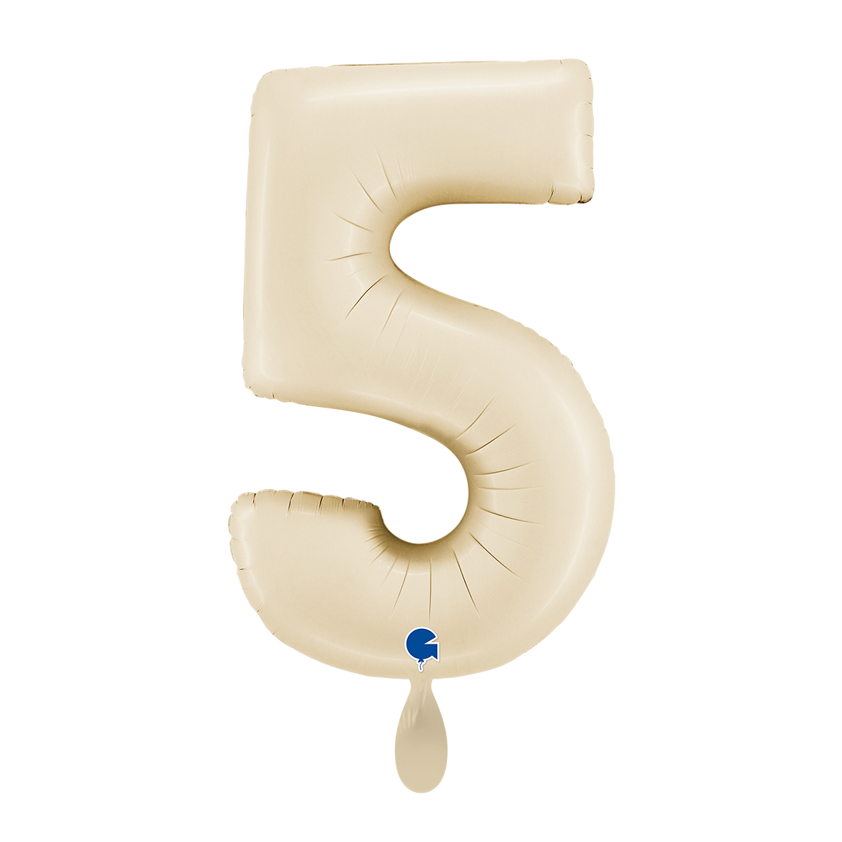 1 Ballon XL - Zahl 5 - Satin Creme