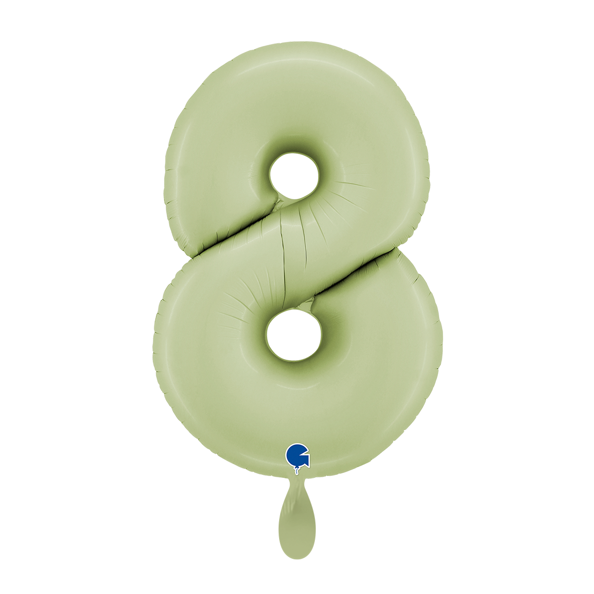 1 Ballon XL - Nummer 8 - Satijn Olijfgroen