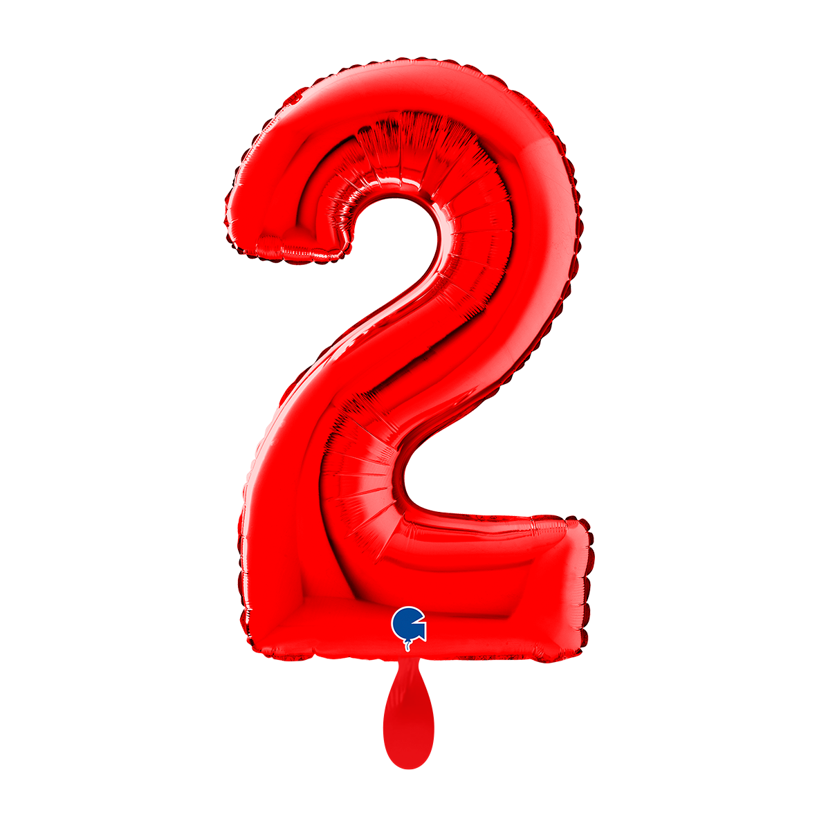 1 Ballon XL - Zahl 2 - Rot