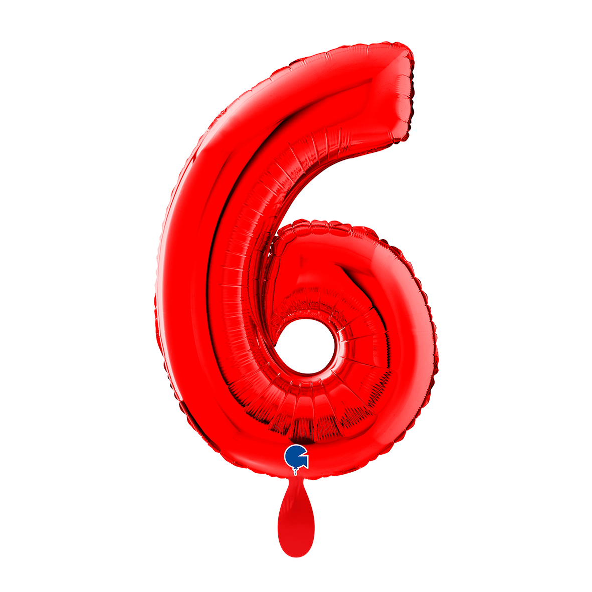 1 Ballon XL - Cijfer 6 - Rood