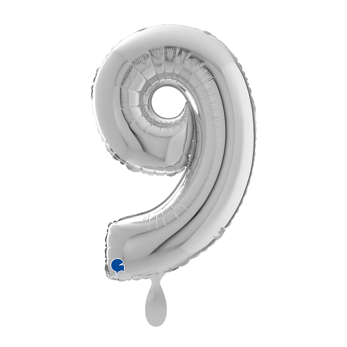 1 ballon XL – Cijfer 9 – Zilver