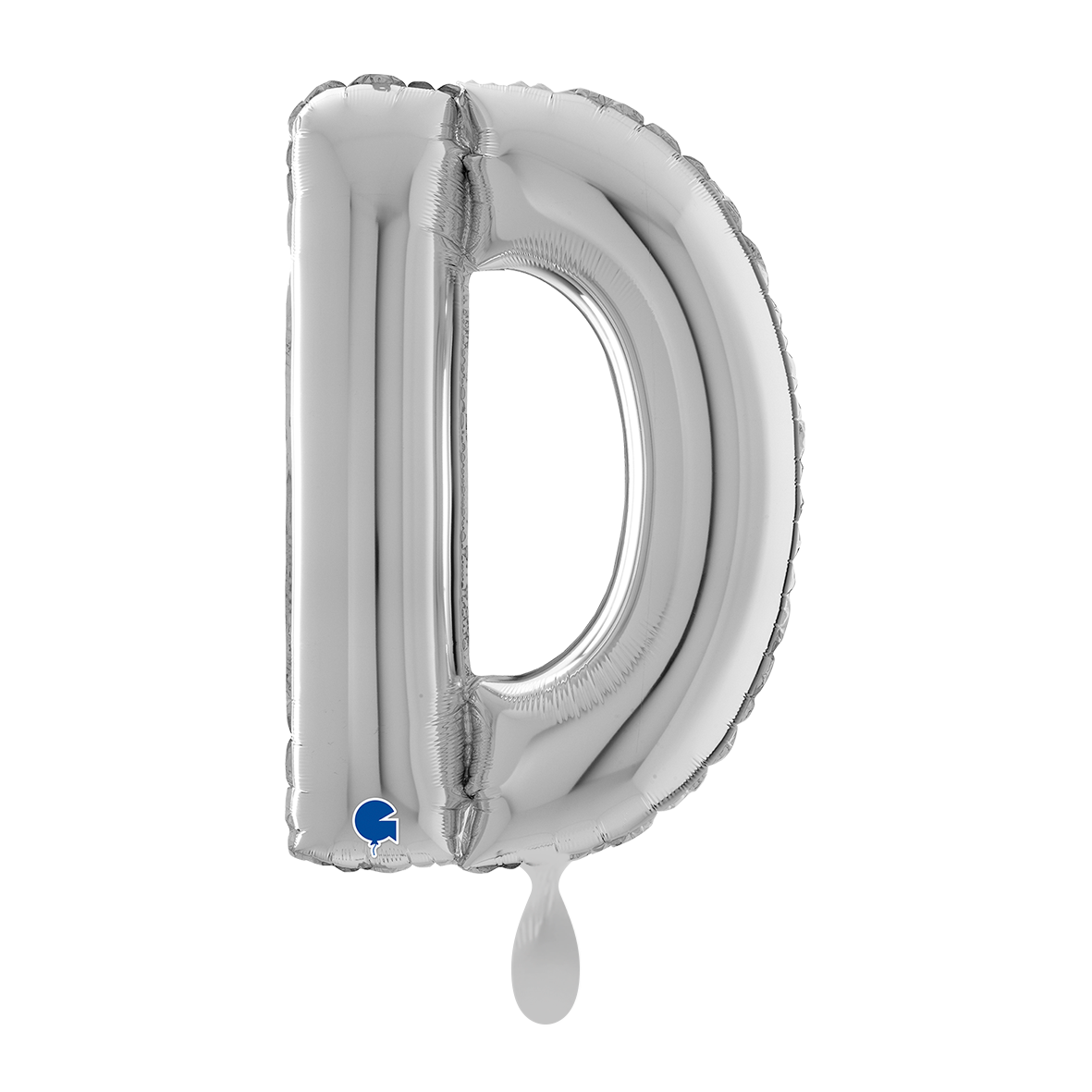 1 Ballon XL - Letter D - Zilver