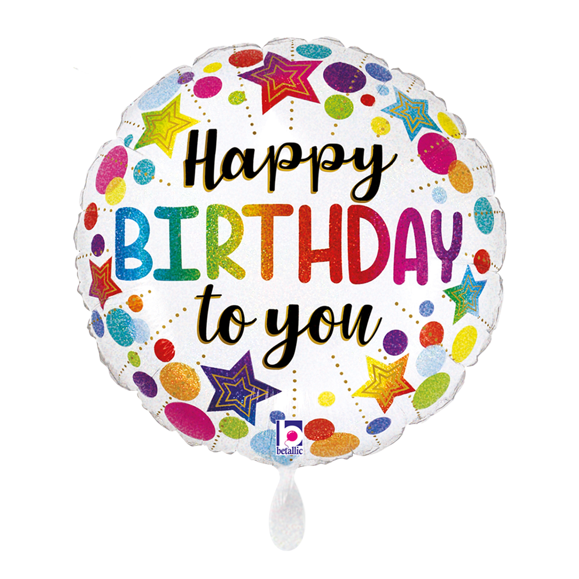 1 Ballon - Birthday Stars & Dots