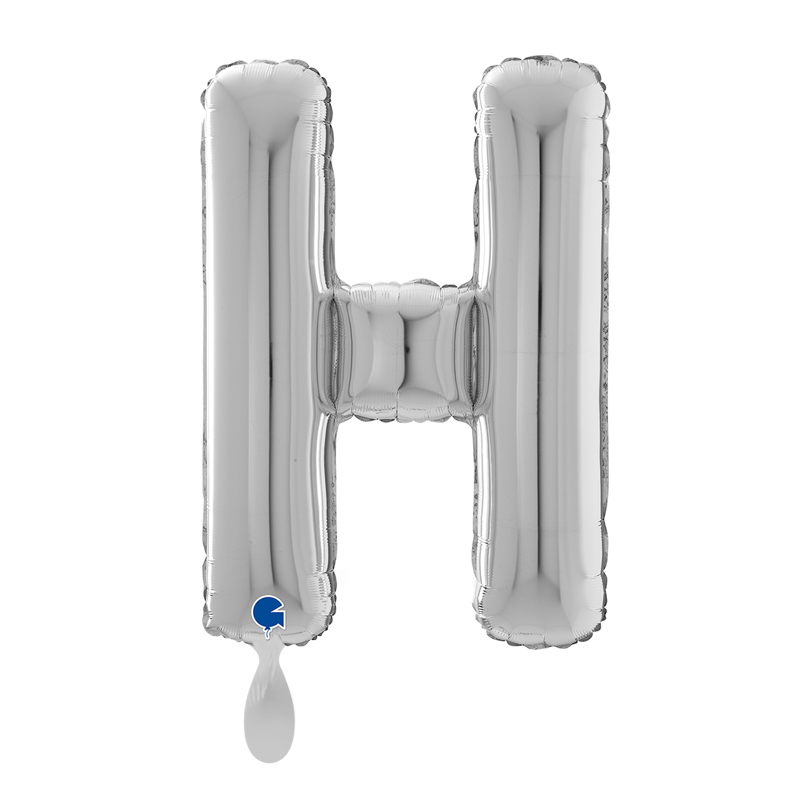 1 Ballon XL - Letter H - Zilver