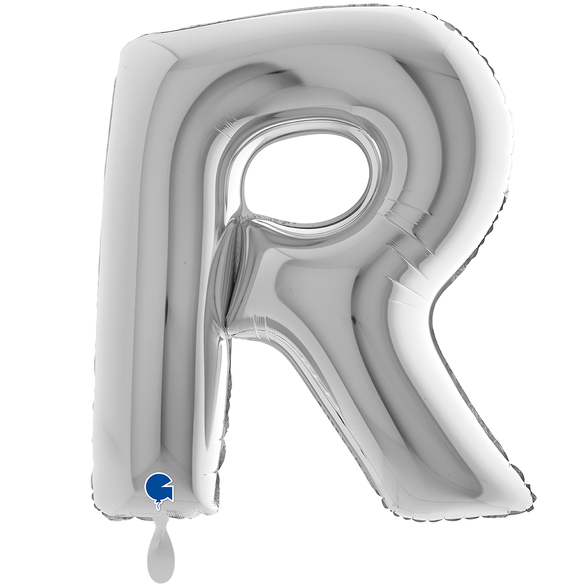 1 Ballon XXL - Letter R - Zilver