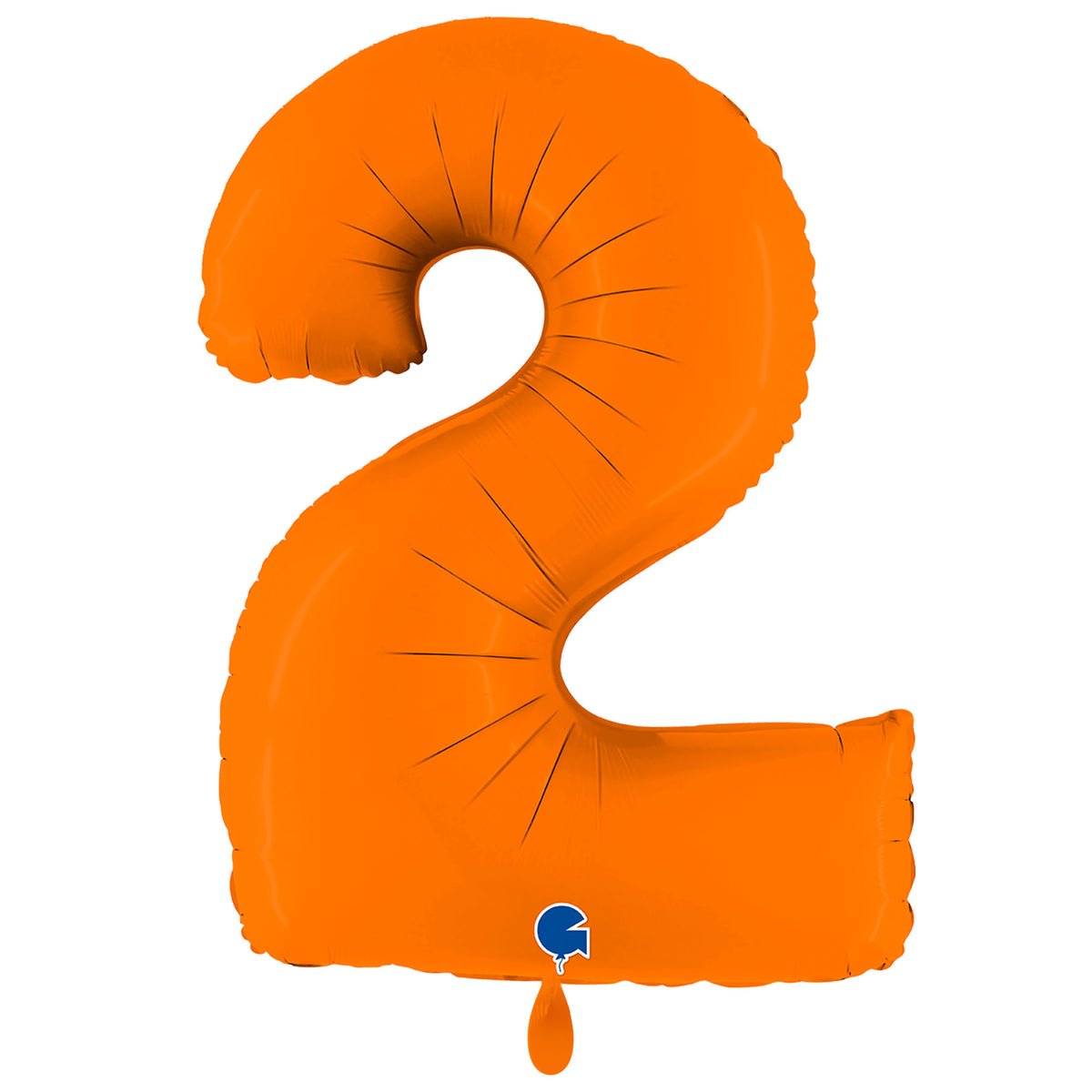 1 Ballon XXL - Cijfer 2 - Mat Oranje