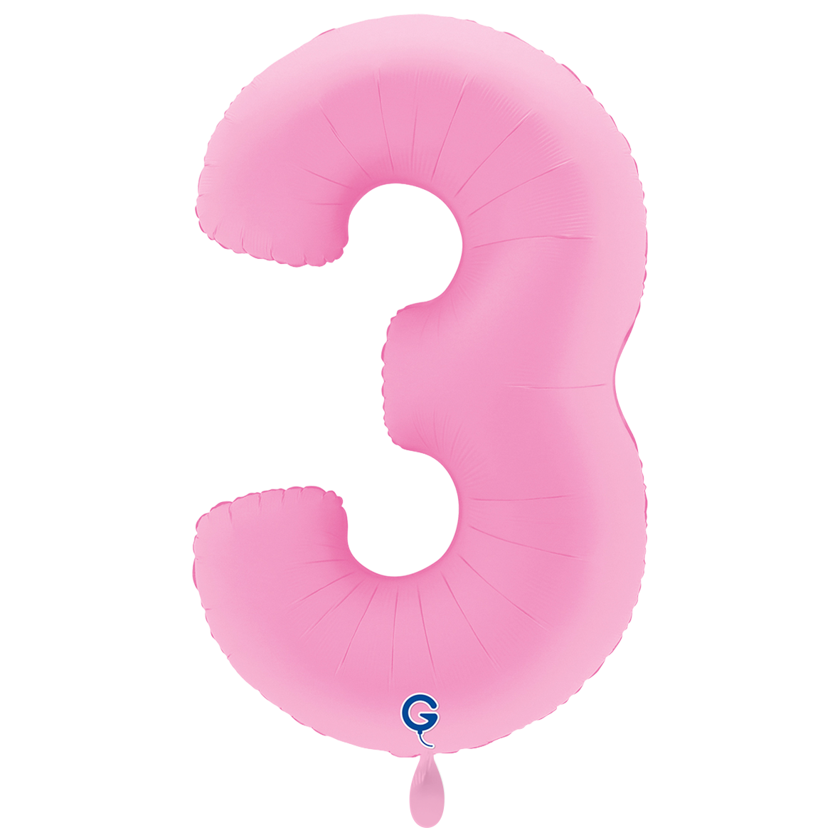 1 Ballon XXL - Cijfer 3 - Soft Matte Sakura Roze