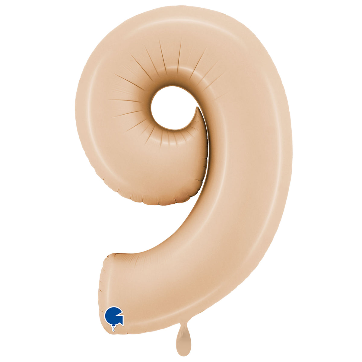 1 Ballon XXL - Nummer 9 - Satijn Nude