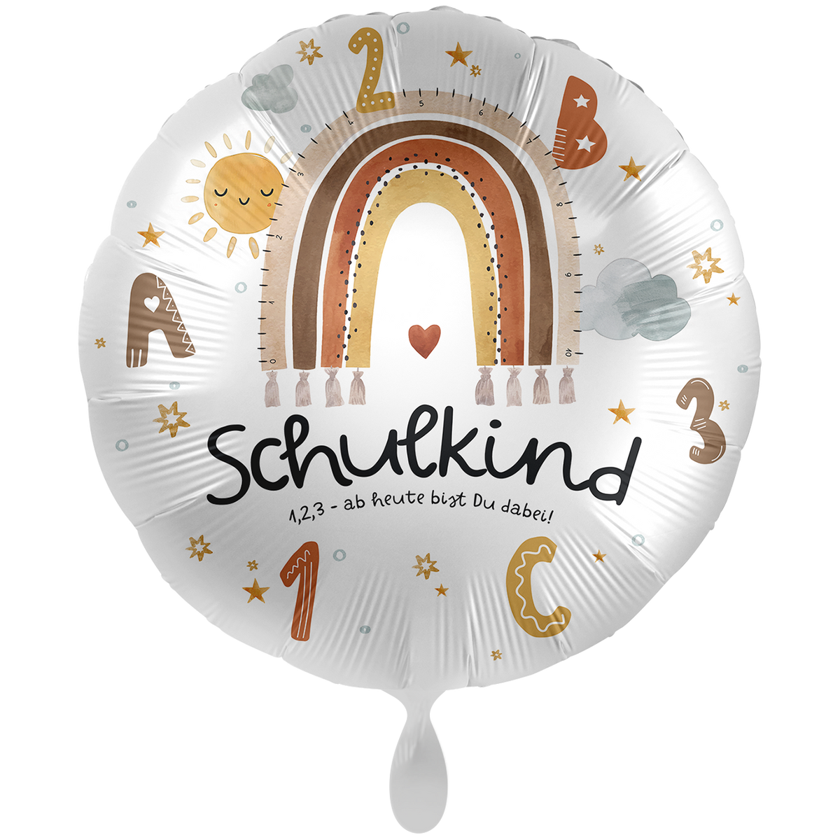 1 Ballon XXL - School - Schoolkind Boho Regenboog