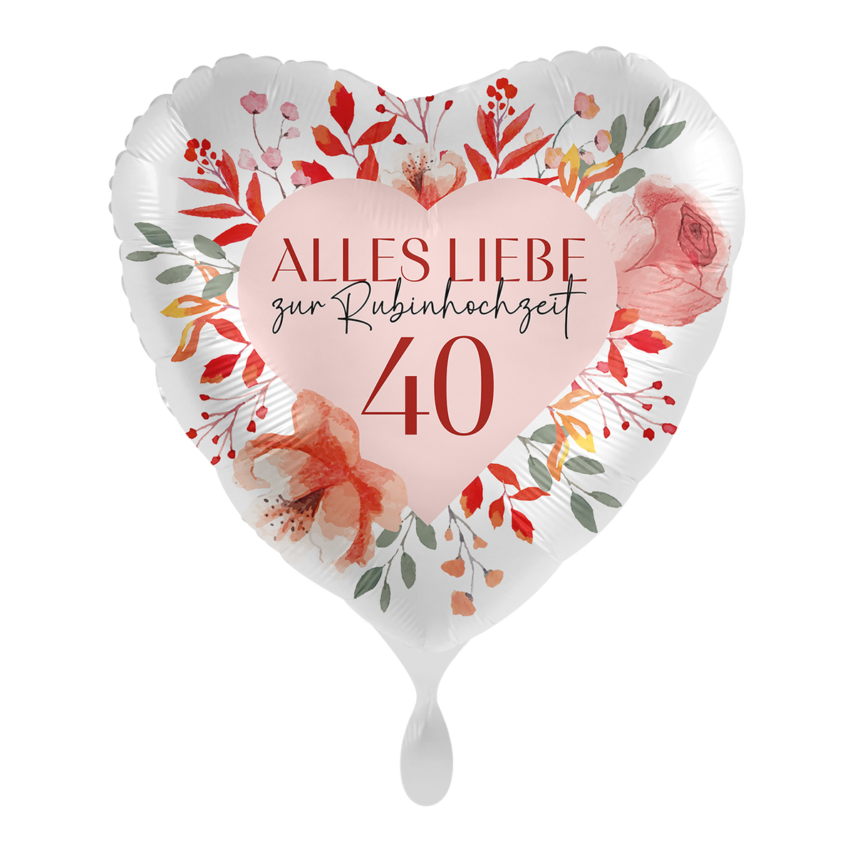 1 Ballon - Robijnen bruiloft - NL