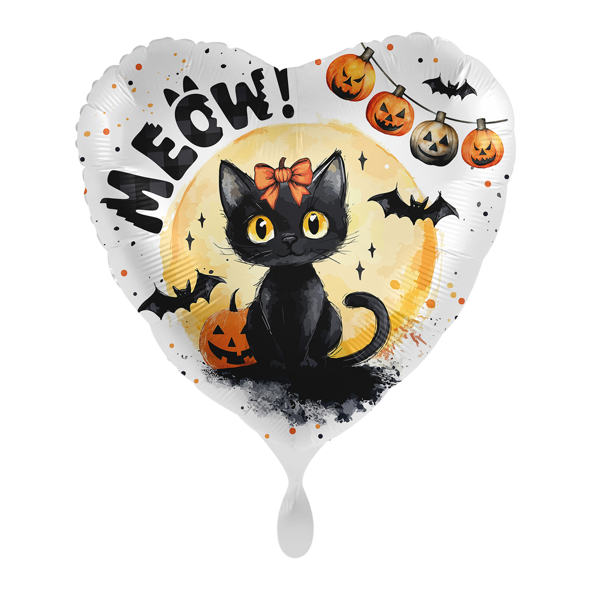 1 Ballon - Meow-Zwarte Kat - NL