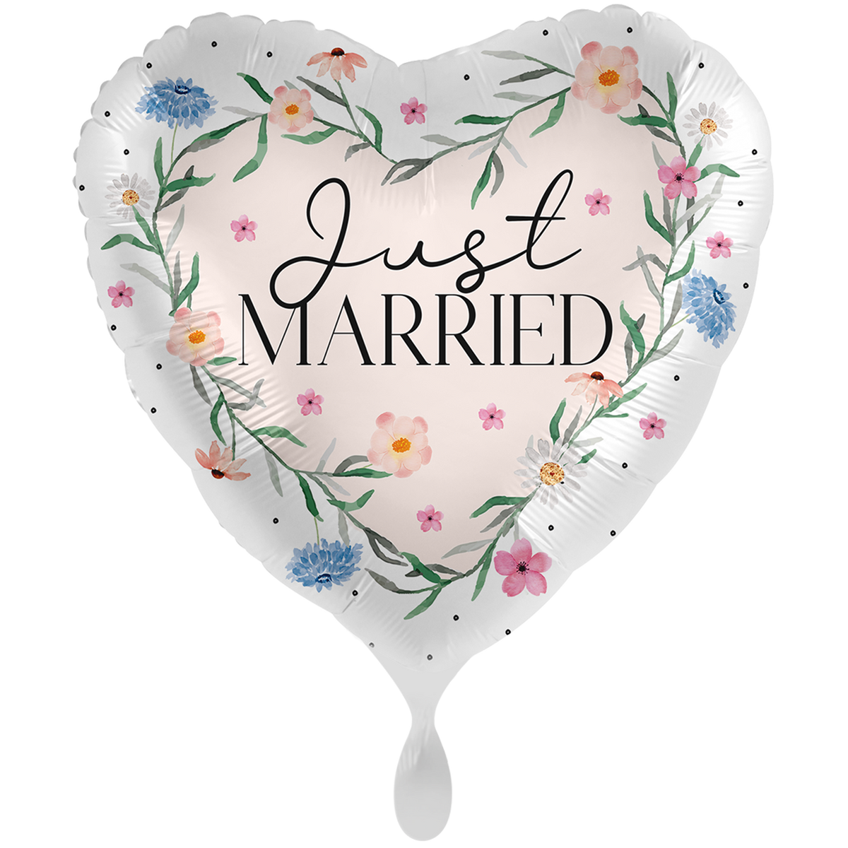 1 Ballon XXL - Floral Just Married - ENG