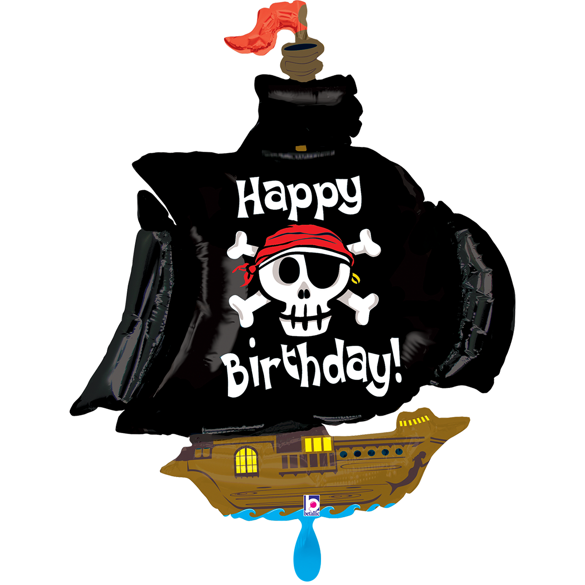 1 Ballon XXL - Piratenschiff Geburtstag