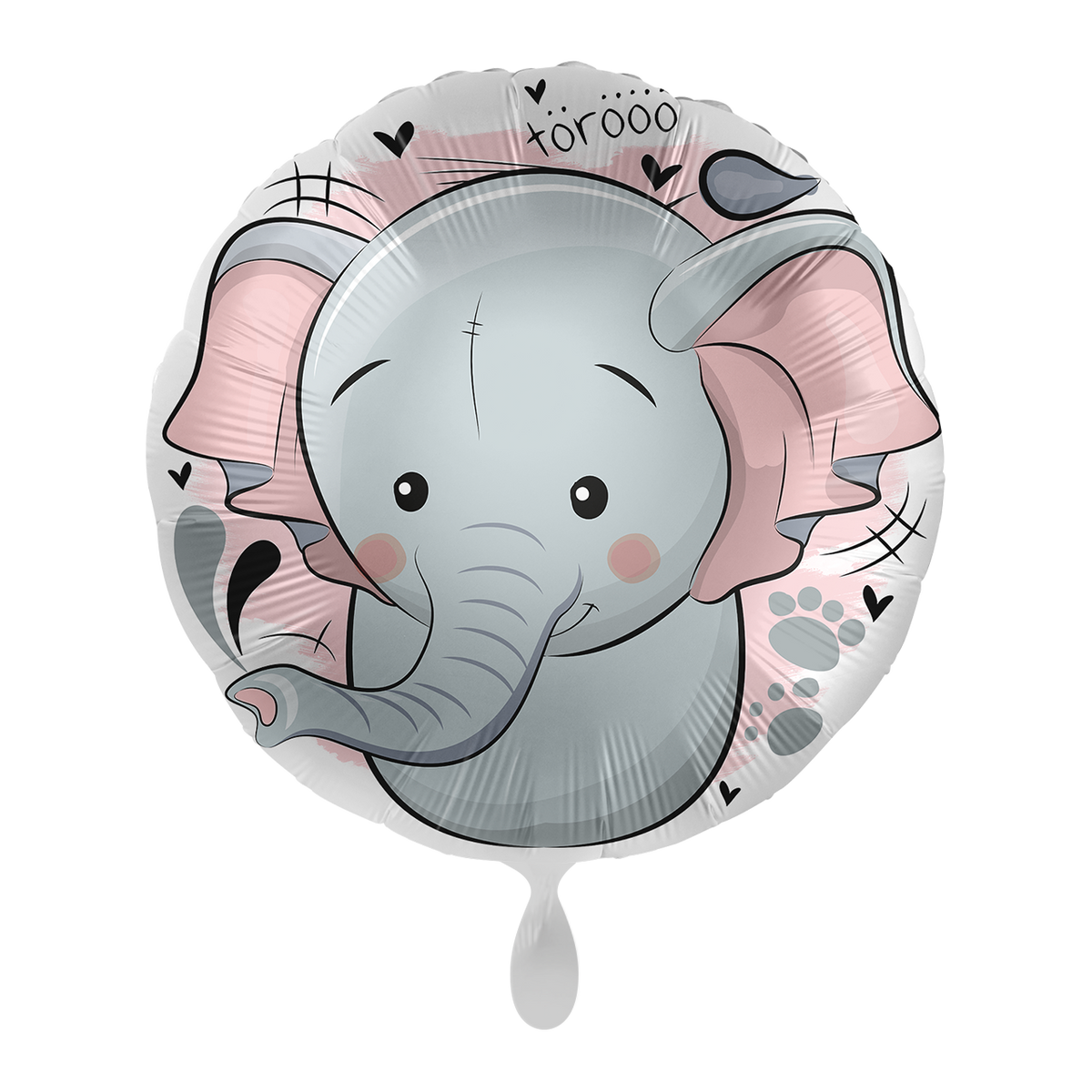 1 ballon - Liefdevolle olifant - NLD