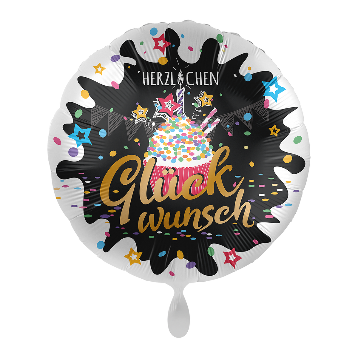 1 ballon - Gefeliciteerd cupcake