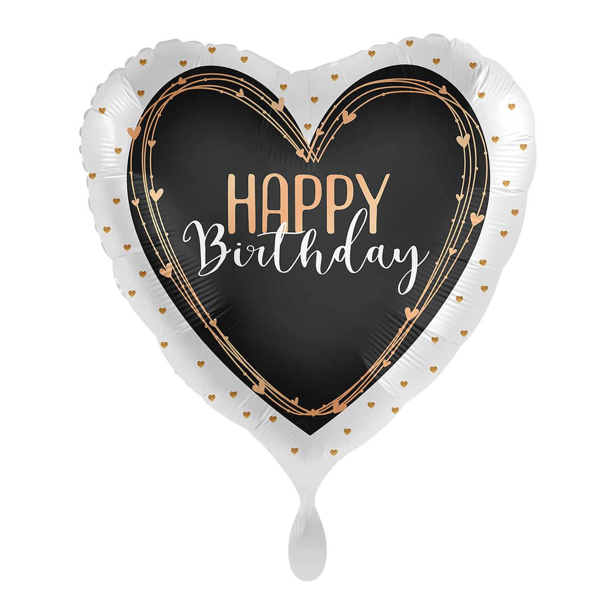 1 Ballon - Happy Birthday Elegante Harten - ENG