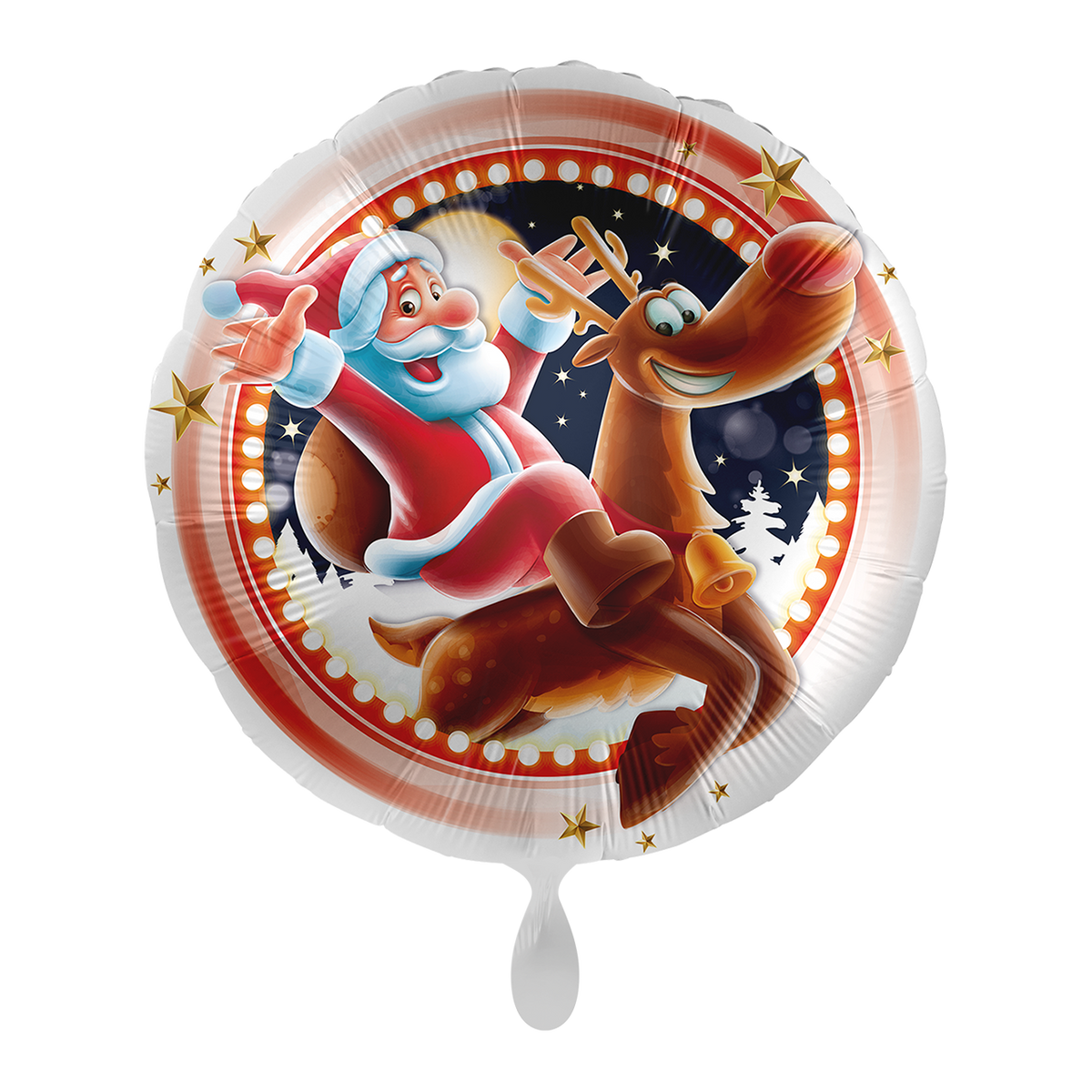 1 Ballon - Santa & Rudolph - UNIEK