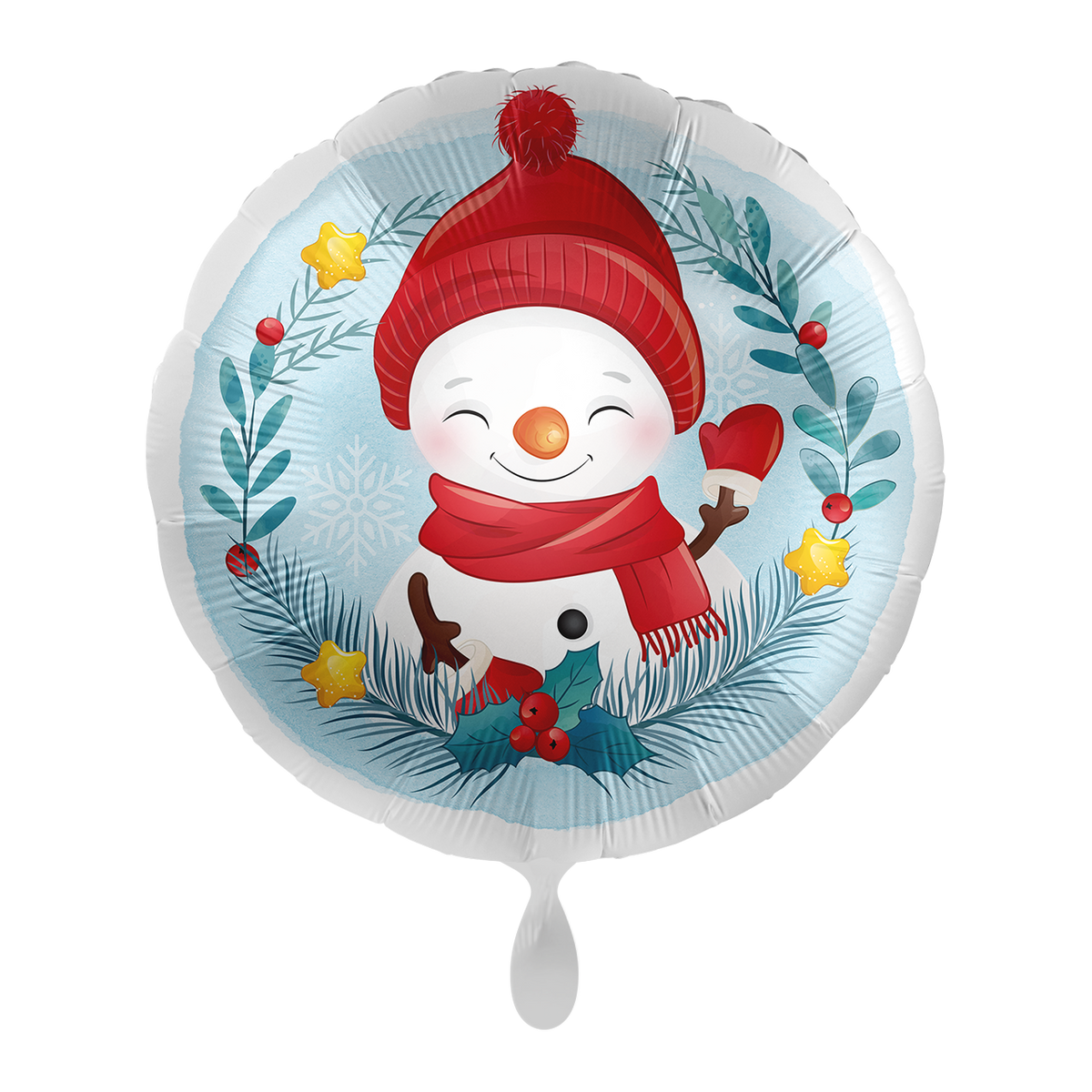 1 Ballon - Zwaaiende sneeuwman - UNI