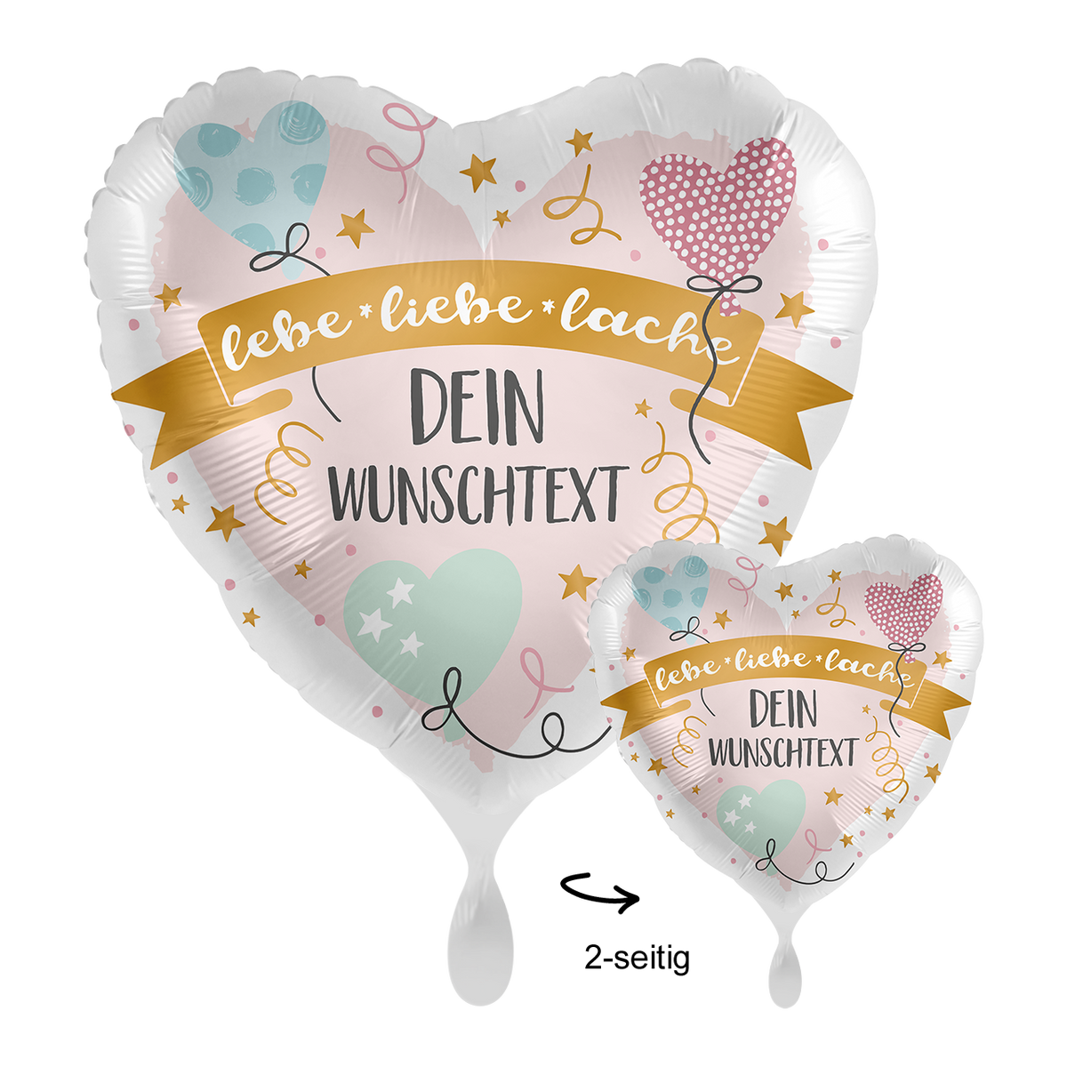 1 Ballon mit Text - Birthday lebe liebe lache