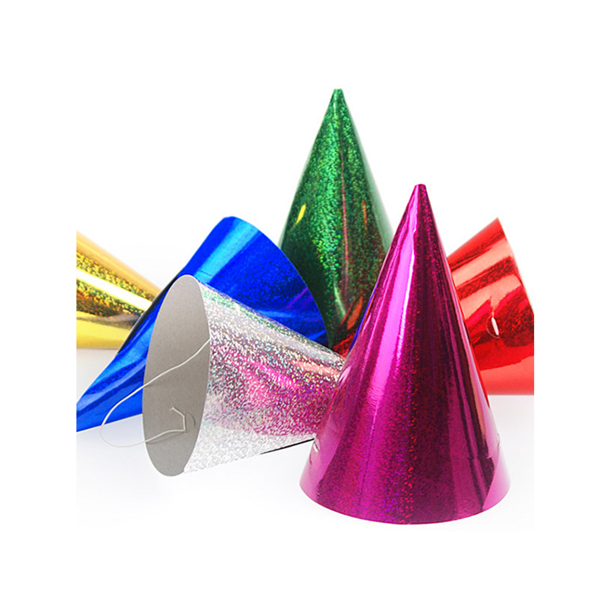 20 feesthoedjes - Holografisch - Mix