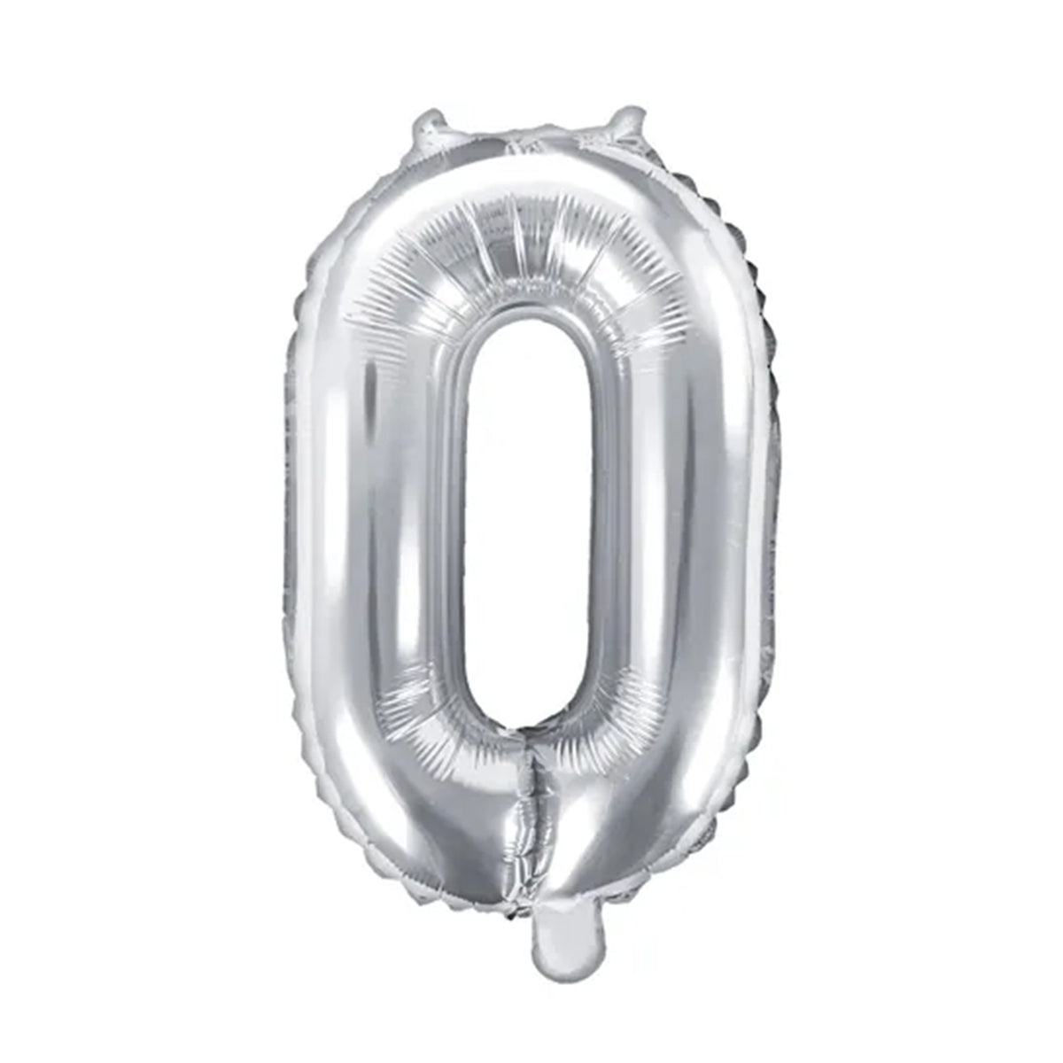 1 Ballon XS - Getal 0 - Zilver