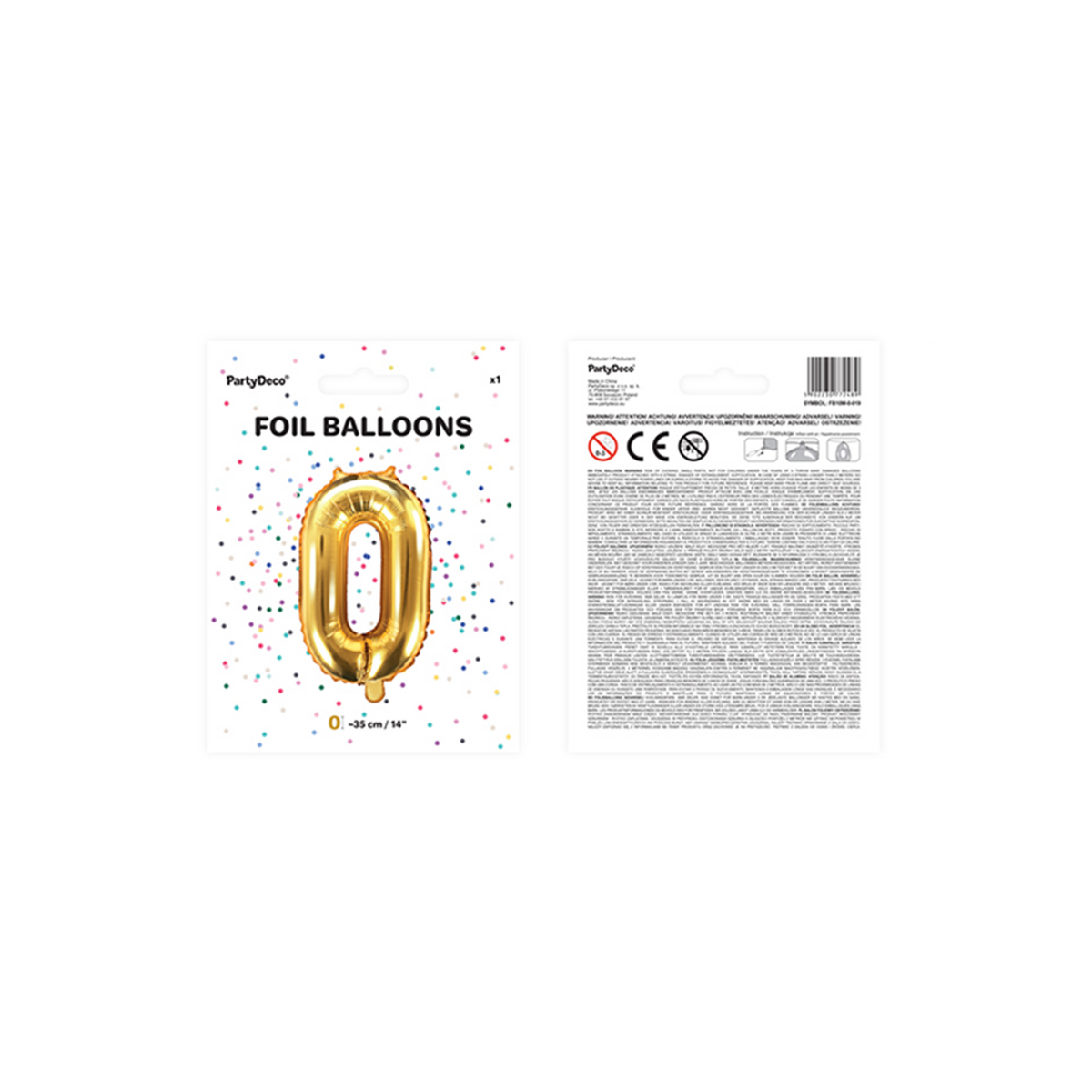 1 Ballon XS - Cijfer 0 - Goud