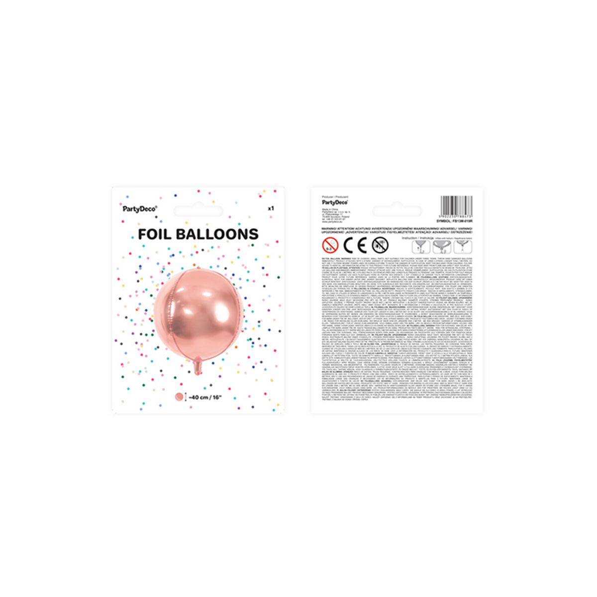 1 folieballon bol - Roségoud