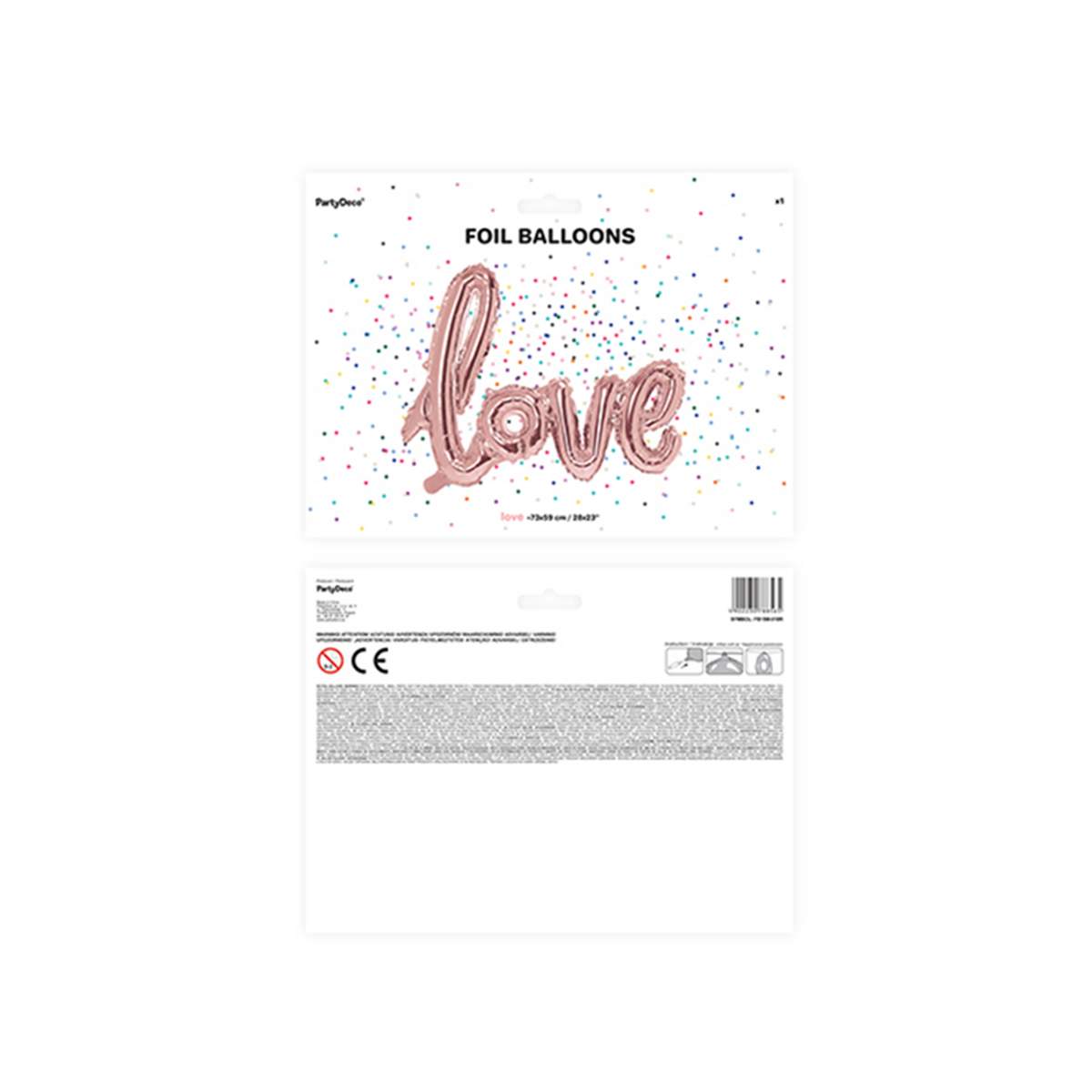 1 ballon - opschrift - Love - roségoud