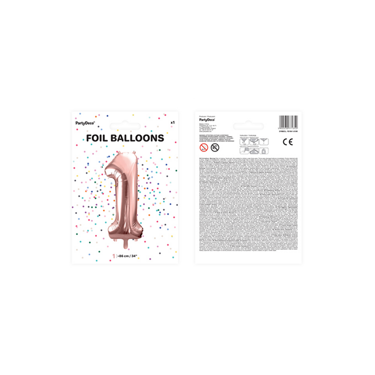 1 Ballon XXL - Cijfer 1 - Roségoud